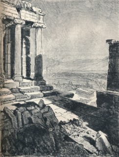 'Temple of Theseus from the Acropolis', c1913. Artist: Joseph Pennell.