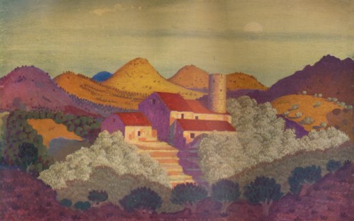 'Sunset near Colliure', c20th century. Artist: Derwent Lees.