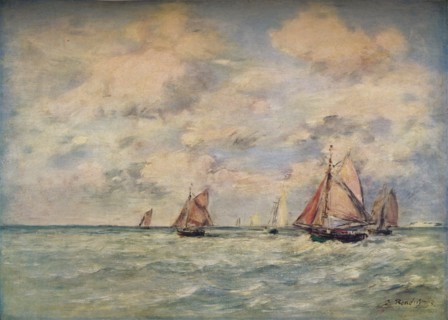 'Sortie Des Barques A Trouville', 19th century. Artist: Eugene Louis Boudin.