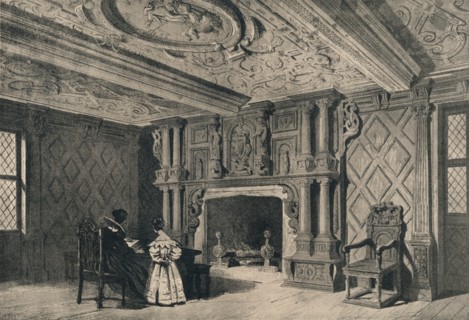 The drawing-room, Park Hall, Shropshire, 1915. Artist: Unknown.