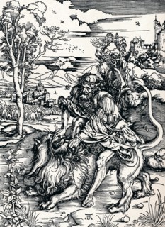 'Samson Rending the Lion', 1497 (1906). Artist: Albrecht Durer.