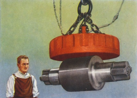 Magnet that lifts 46 tons, 1938. Artist: Unknown.