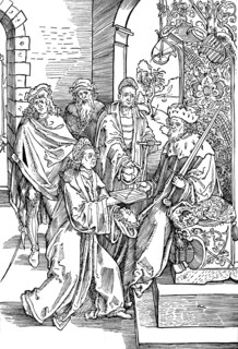 'Celtes Presenting His Book to the Elector of Saxony', 1501 (1906). Artist: Albrecht Durer.