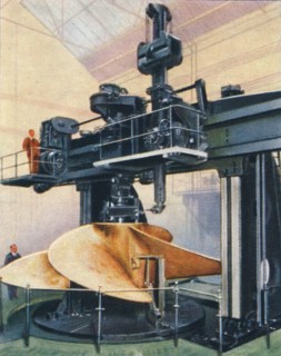 Huge vertical boring mill, 1938. Artist: Unknown.