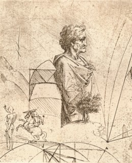 Drawing of a bust and minor sketches, c1472-c1519 (1883). Artist: Leonardo da Vinci.