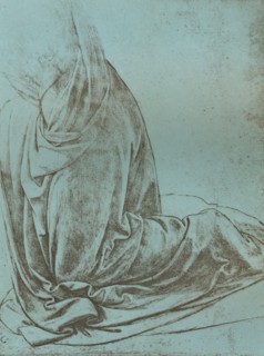 Preparatory study of drapery for the Angel in the `Virgin of the Rocks`, 1472-c1519 (1883). Artist: Leonardo da Vinci.