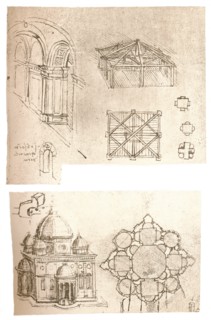 Two architectural drawings, c1472-c1519 (1883). Artist: Leonardo da Vinci.