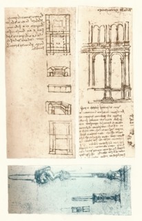 Three architectural drawings, c1472-c1519 (1883). Artist: Leonardo da Vinci.