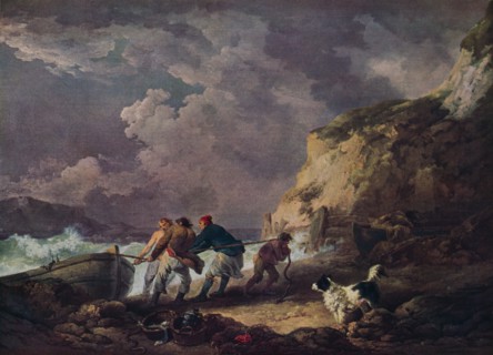 'Seashore: Fishermen Hauling in a Boat', 1791. Artist: George Morland.