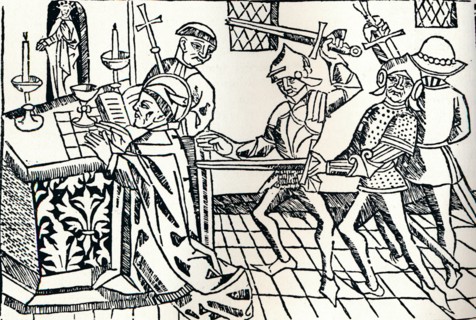 'Martyrdom of St. Thomas of Canterbury', c1484. Artist: William Caxton.