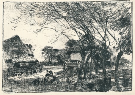 'At the Back of the Farm', c19th century. Artist: Mark Fisher.
