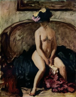 'Seated Nude: The Black Hat', c1900. Artist: Philip Wilson Steer.