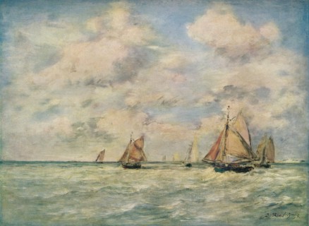 'Sortie Des Barques A Trouville', 19th century. Artist: Eugene Louis Boudin.