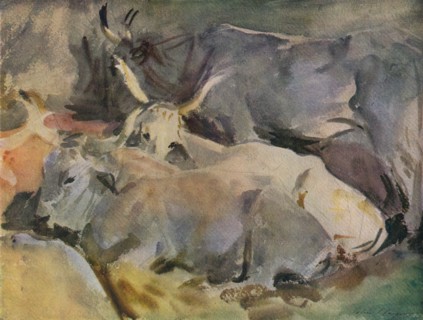 'Oxen at Siena', c1910. Artist: John Singer Sargent.