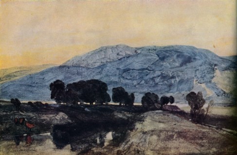 'Rocky Landscape, Sunset', c19th century. Artist: John Sell Cotman.