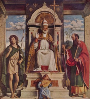 'Saint Peter enthroned with Saints, John the Baptist and Saint Paul', c1516. Artist: Giovanni Battista Cima da Conegliano.