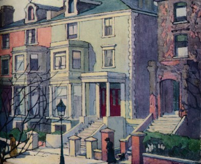 'Houses in Sunlight, Hampstead', c20th century. Artist: Robert Polhill Bevan.