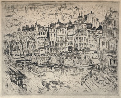 'Near the Pont St Michel', 1915. Artist: John Marin.