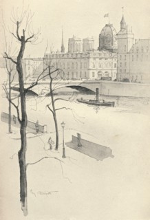 'The Pont au Change', 1915. Artist: Eugene Bejot.