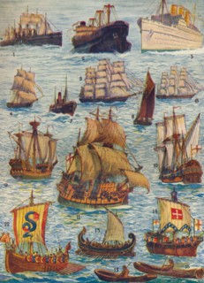 'Ships of many kinds and many centuries', c1934. Artist: Unknown.