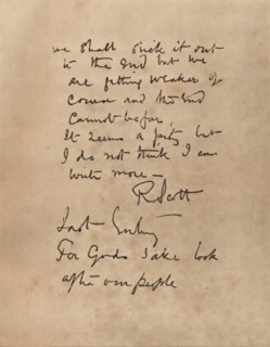 The final page of Captain Scott`s diary, 1912 (1935). Artist: Robert Falcon Scott.