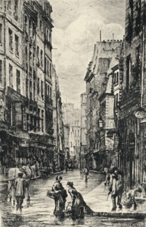 'Rue Galande', 1915. Artist: Lucien Gautier.