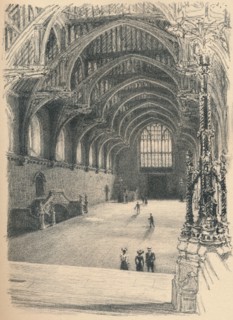 'Interior of Westminster Hall, Westminster Palace', 1902. Artist: Thomas Robert Way.