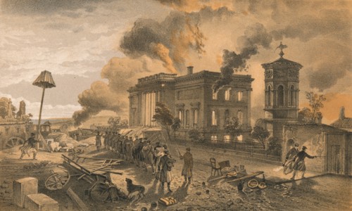 'Public Library and Temple of the Winds', 1856. Artist: William Simpson.