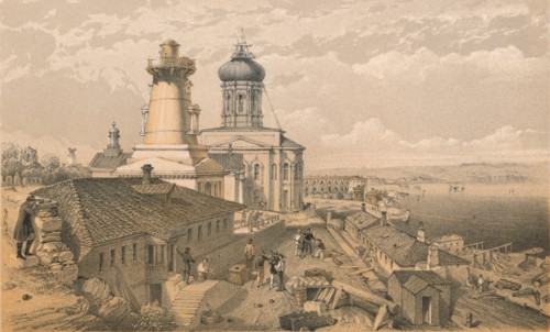 'The Admiralty, Sebastopol', 1856. Artist: William Simpson.