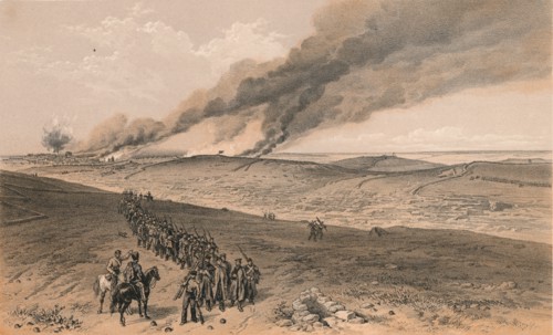 'Redan and Advanced Trenches of British Right Attack', 1856. Artist: Thomas Picken.