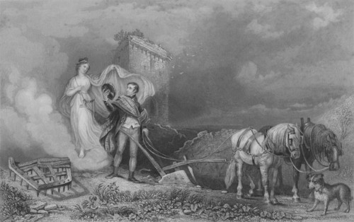 'The Genius of Poetry Finding Burns at the Plough', 1840. Artist: John Rogers.
