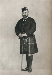 The Prince of Wales in Highland costume, c1886 (1910). Creator: W&D Downey.