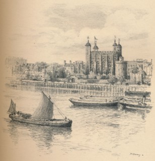 'The Tower of London From Tower Bridge.', 1902. Artist: Thomas Robert Way.