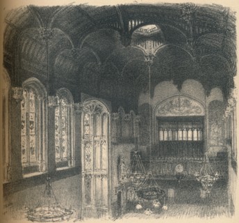 'Interior of Crosby Hall', 1902. Artist: Thomas Robert Way.