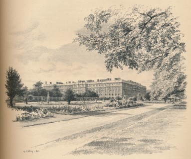 'The Garden Fronts of Hampton Court Palace', 1902. Artist: Thomas Robert Way.