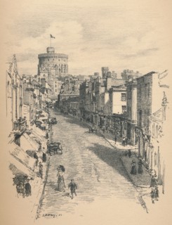 'Great Tower of Windsor Castle From Peascod Street', 1902. Artist: Thomas Robert Way.