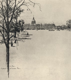 'The Esplanade of Les Invalides', 1915. Artist: Eugene Bejot.