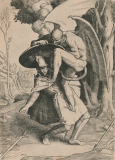 'Christian Fights Apollyon', c1916. Artist: William Strang.