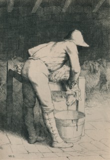 'The Butcher and the Sheep', c1916. Artist: William Strang.