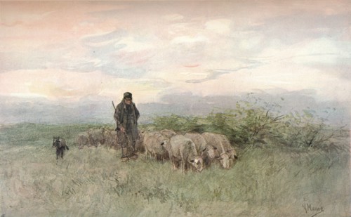 'Shepherd and Flock', 19th century. Artist: Anton Mauve.