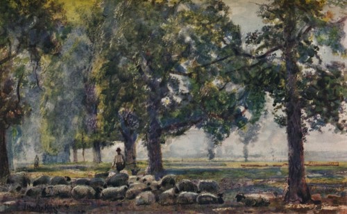 'Tending the Flocks', c1895. Artist: John William Buxton Knight.