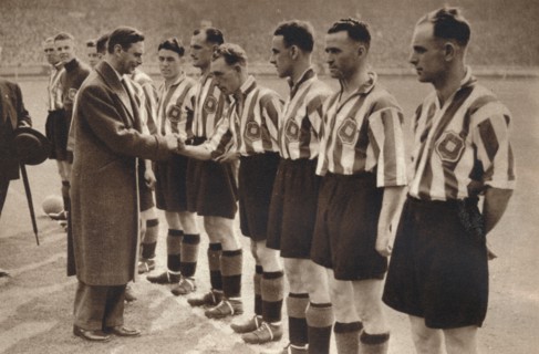'King George VI and Queen Elizabeth attend the Association Football cup final ', 1937. Artist: Unknown.