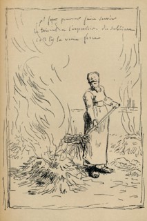 'Peasant Burning Weeds', 19th century. Artist: Jean Francois Millet.