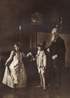 'Elizabeth Angela Marguerite Bowes-Lyon, in a dance lesson with her brother', 1909. Creator: Unknown.
