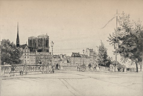 'The Towers of Notre-Dame', 1915. Artist: William Walker.