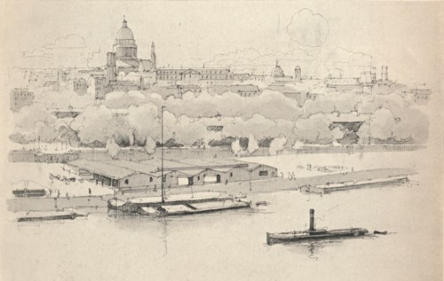 'The Quai St Bernard', 1915. Artist: Eugene Bejot.