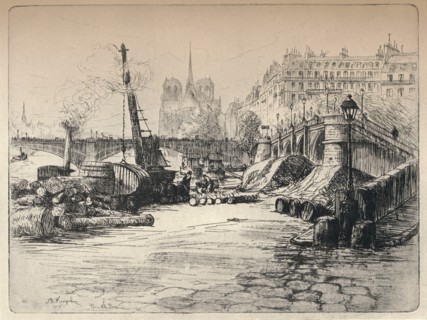 'Notre-Dame and the Quai de Bethune', 1915. Artist: AR Kempken.