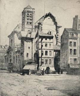 'Church of St Nicholas-du-Chardonnet', 1915. Artist: George T Plowman.
