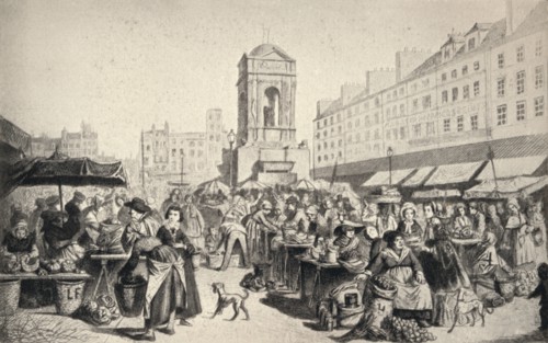 'The Marché des Innocents', 1915. Artist: Leopold Flameng.