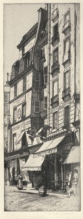 'Au Cor d'Or, Rue du Four', 1915. Artist: Raymond Ray-Jones.